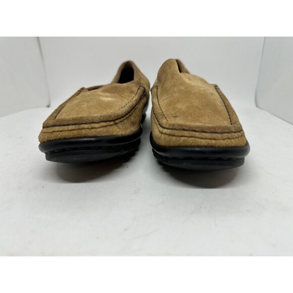 Coach Aianna sz 6B Women's Tan Suede Slip-On Loafers Made Italy Black Soles - Picture 7 of 10
